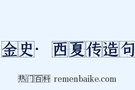 金史·西夏传造句是什么意思的图片